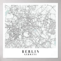Berlin Germany Blue Water Street Map