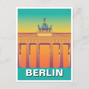 Berlin Germany Brandenburg Gate abstract Travel Postcard
