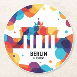 Berlin Germany Brandenburg Gate abstract Travel Round Paper Coaster