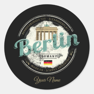 Berlin Germany Brandenburg Gate Vintage Souvenir Classic Round Sticker