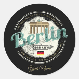 Berlin Germany Brandenburg Gate Vintage Souvenir Classic Round Sticker