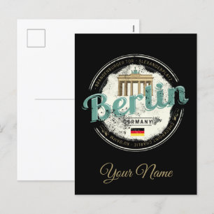 Berlin Germany Brandenburg Gate Vintage Souvenir Holiday Postcard