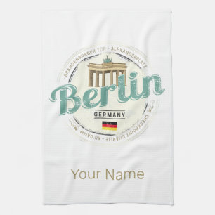 Berlin Germany Brandenburg Gate Vintage Souvenir Tea Towel