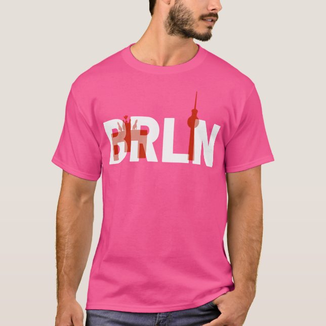 Berlin Germany Brandenburger Gate Brln Typography  T-Shirt (Front)