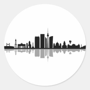 BERLIN Germany Capital City Skyline Silhouette Classic Round Sticker