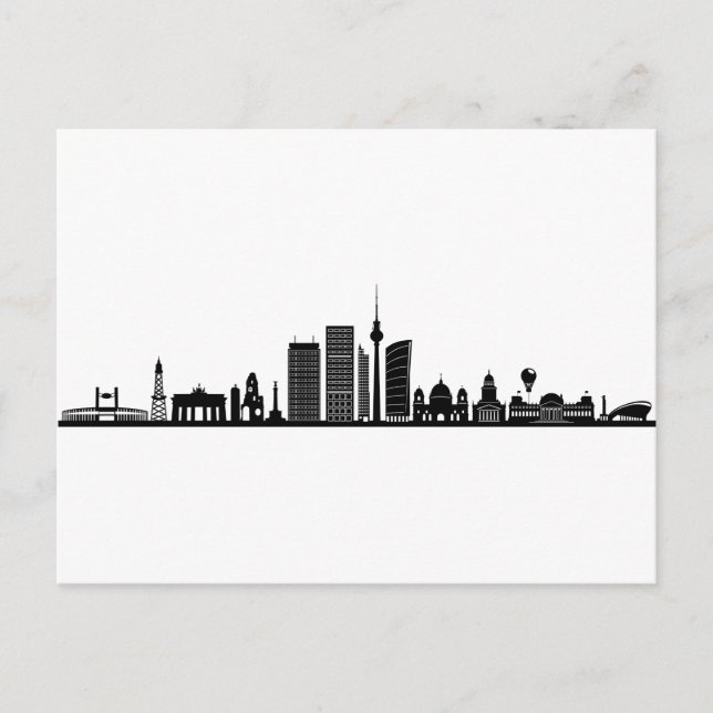 BERLIN Germany Capital City Skyline Silhouette Postcard (Front)