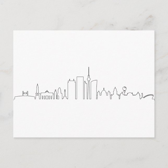 BERLIN Germany Capital City Skyline Silhouette Postcard (Front)