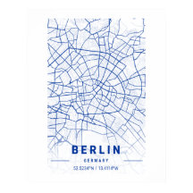 Berlin Germany City Map Blue