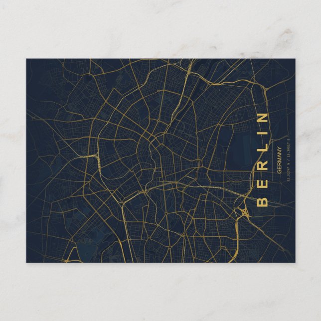 Berlin Germany City Map Minimal Design Postcard (Front)