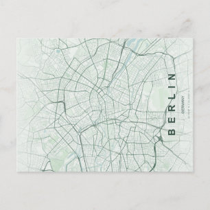 Berlin Germany City Map Minimal Design Postcard