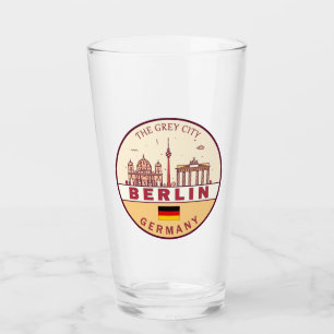 Berlin Germany City Skyline Emblem Glass