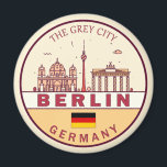 Berlin Germany City Skyline Emblem Magnet<br><div class="desc">Berlin minimalist,  colourful art design featuring monuments and landmarks of the city in Germany.</div>