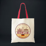Berlin Germany City Skyline Emblem Tote Bag<br><div class="desc">Berlin minimalist,  colourful art design featuring monuments and landmarks of the city in Germany.</div>