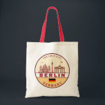 Berlin Germany City Skyline Emblem Tote Bag<br><div class="desc">Berlin minimalist,  colourful art design featuring monuments and landmarks of the city in Germany.</div>