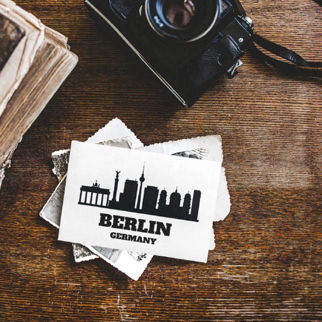 Berlin Germany Cityscape Landmark Postcard (berlin germany city silhouette postcard)