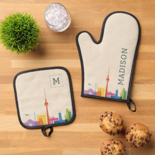Berlin, Germany Cityscape Oven Mitt & Pot Holder Set