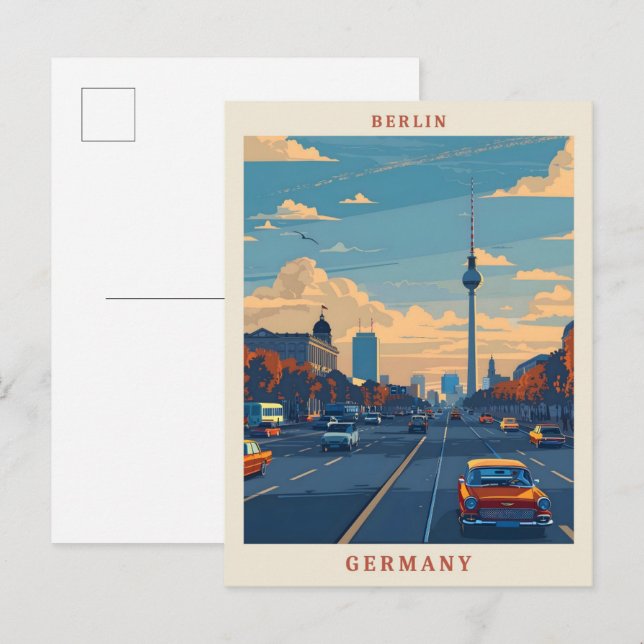 Berlin Germany Elegant Vintage Travel Postcard (Front/Back)