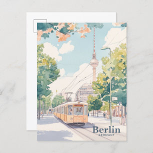Berlin Germany Gouache Paint Illustration Travel Postcard