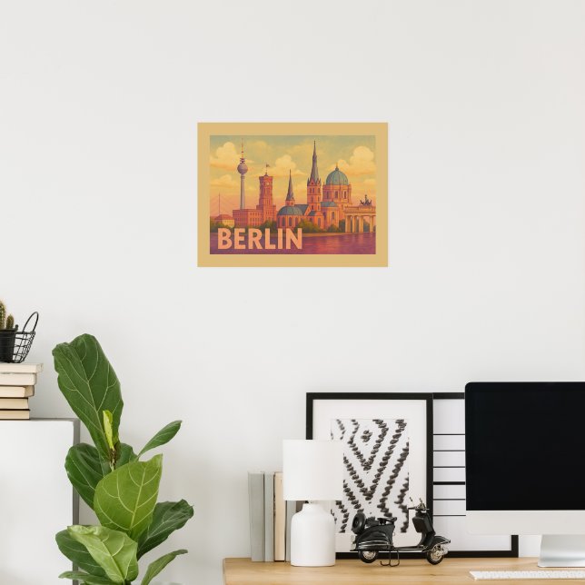 Berlin Germany Iconic Scene Poster (Home Office)