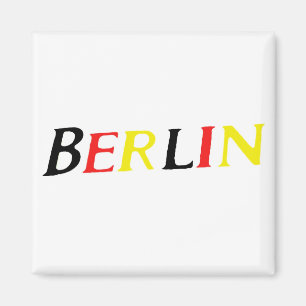 Berlin, Germany in Colours of Flag Magnet