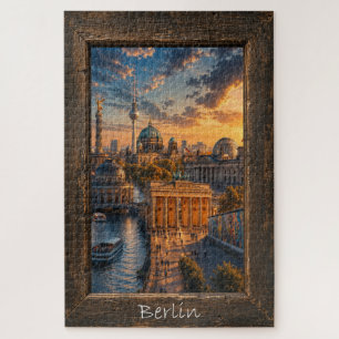 Berlin Germany Landmarks and Skyline Sunset, Jigsaw Puzzle