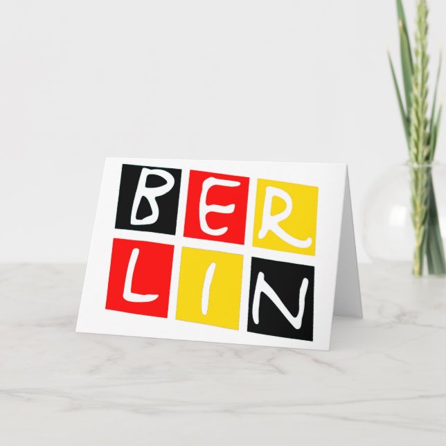 Berlin, Germany Logo in Squares Card (Front)