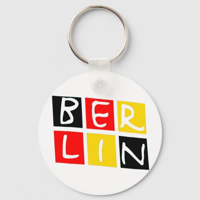 Berlin, Germany Logo in Squares Key Ring (Front)