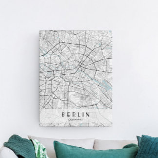 Berlin Germany Map Canvas Print