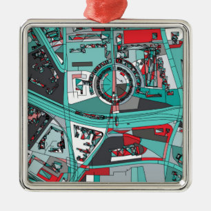 Berlin, Germany Map Metal Tree Decoration