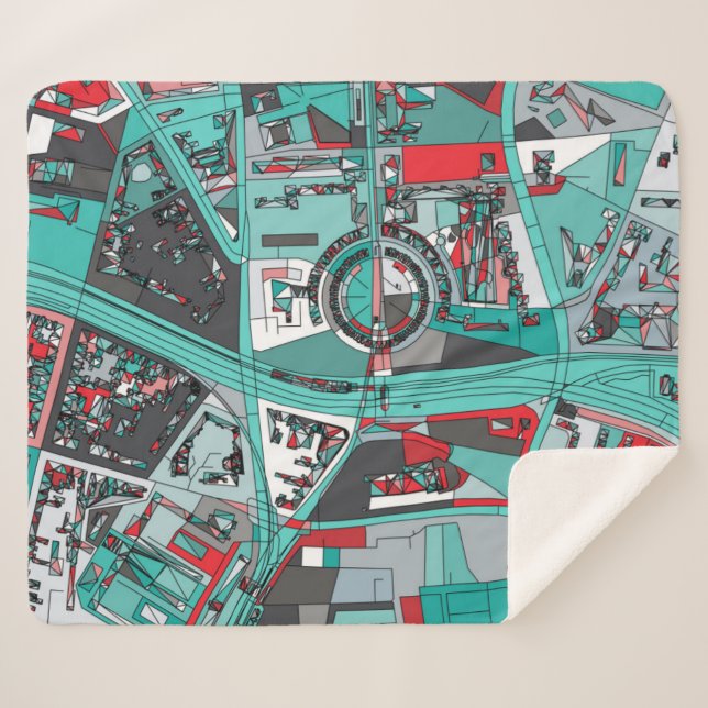 Berlin, Germany Map Sherpa Blanket (Front (Horizontal))