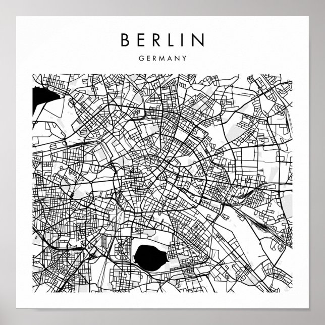 Berlin Germany Minimal Modern Street Map Poster (Front)