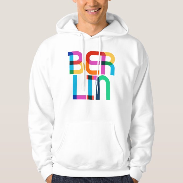Berlin Germany Pop Art Letters Hoodie (Front)