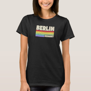 Berlin Germany Rainbow Gay Pride Merch Retro 70s 8 T-Shirt