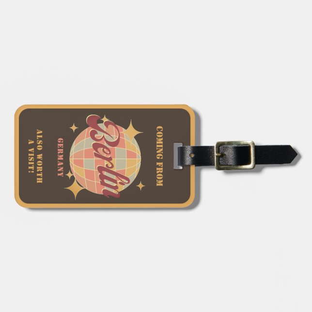 Berlin Germany Retro Vintage Travel Luggage Tag (Front Horizontal)