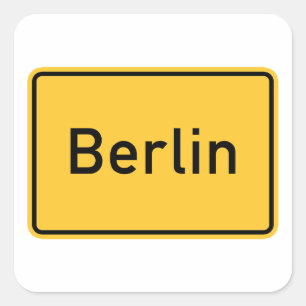 Berlin, Germany Road Sign Square Sticker