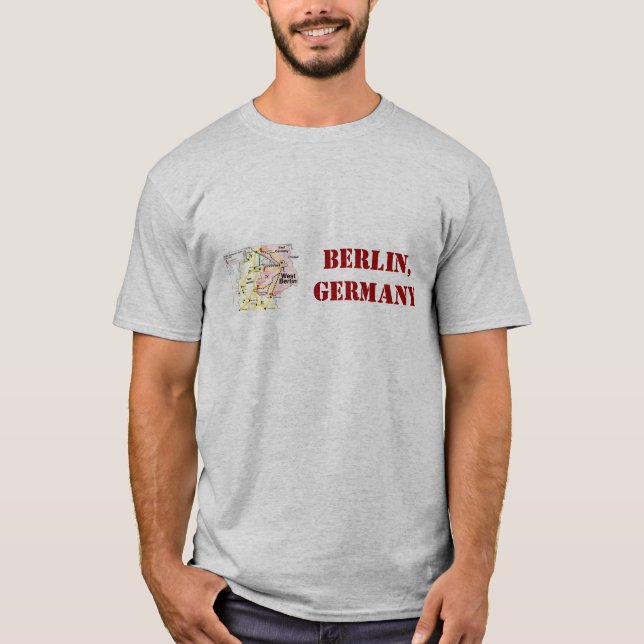 Berlin, Germany shirt with retro map. (Front)