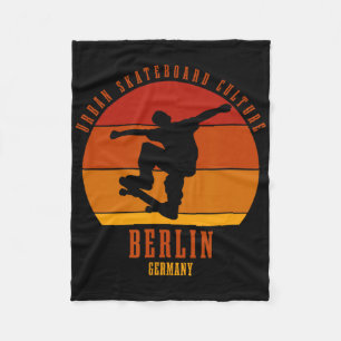 Berlin Germany Skateboarder Urn Skateboarding 3 Fleece Blanket