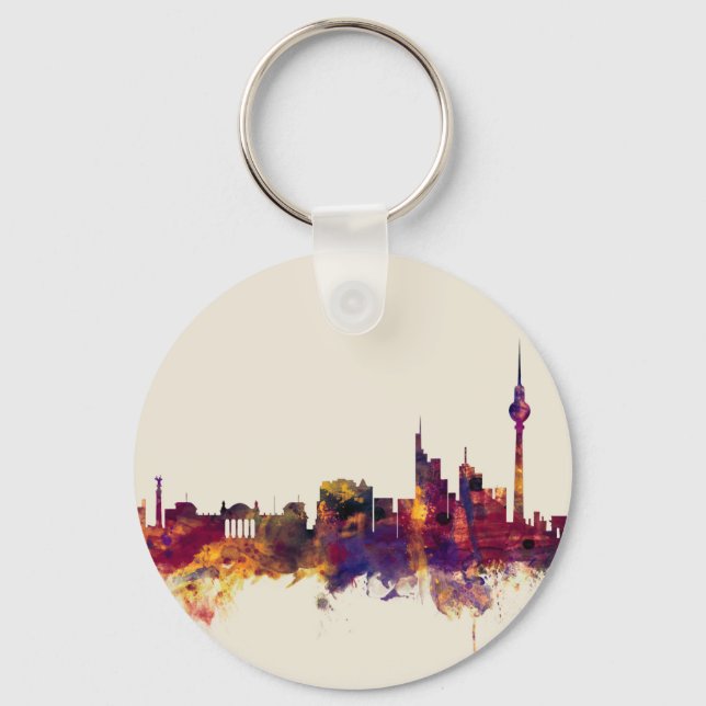 Berlin Germany Skyline Key Ring (Front)
