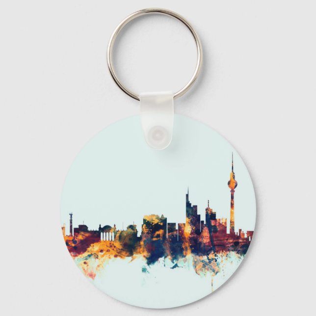 Berlin Germany Skyline Key Ring (Front)