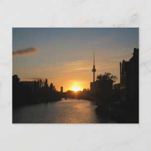 Berlin Germany Skyline Night Postcard Fernsehturm