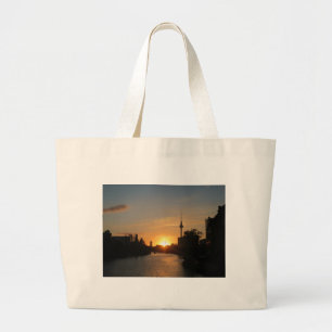 Berlin Germany Skyline Night Postcard Fernsehturm Large Tote Bag