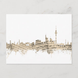 Berlin Germany Skyline Sheet Music Cityscape Postcard