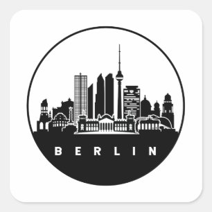 Berlin Germany Skyline Square Sticker