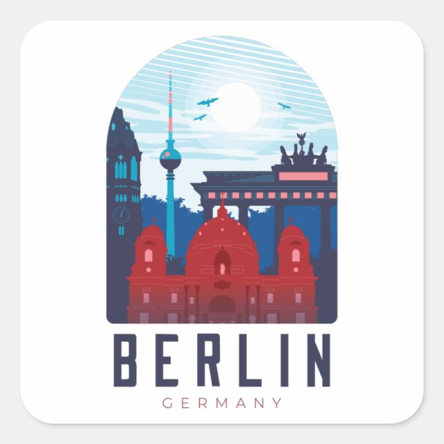 Berlin Germany Skyline Sticker (Front)