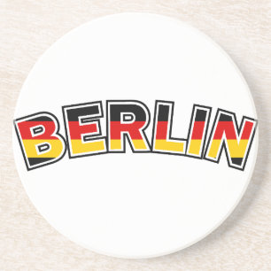 Berlin, Germany, text with Germany flag colors Coaster
