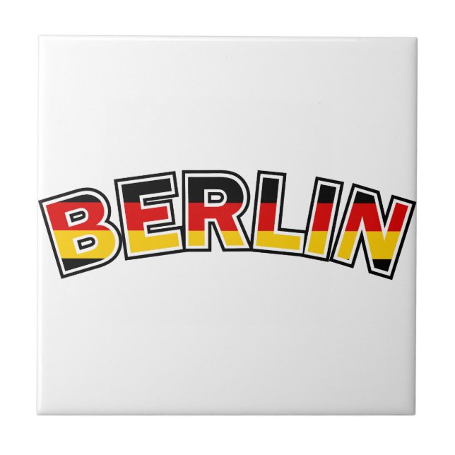 Berlin, Germany, text with Germany flag colours Tile (Front)