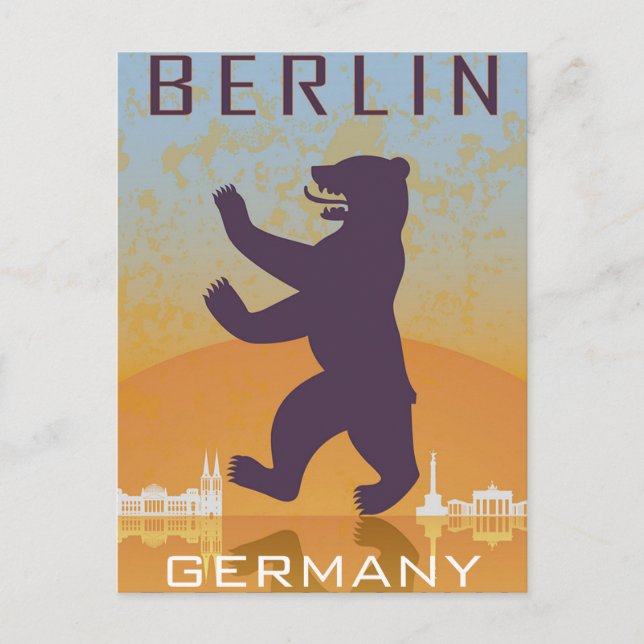 Berlin Germany train Travel Art Vintage  Postcard (Front)