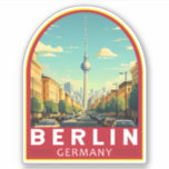 Berlin Germany Travel Art Vintage<br><div class="desc">Berlin retro vector travel design. The city's known for its art scene and modern landmarks like the gold-coloured,  swoop-roofed Berliner Philharmonie.</div>