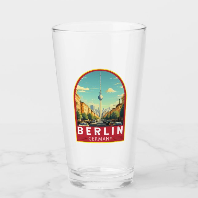 Berlin Germany Travel Art Vintage Glass (Front)