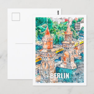 Berlin Germany Travel Place Watercolor Postcard